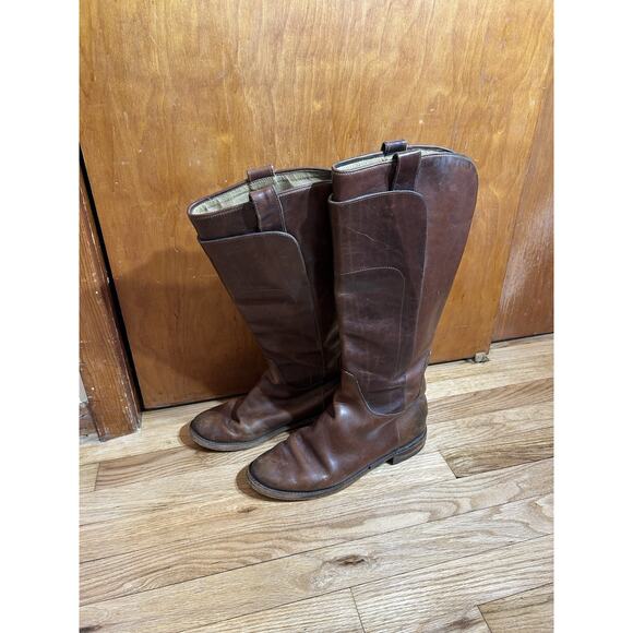 Frye Vibram Brown Leather Boots Size 10 Made In Mexico - Picture 1 of 10